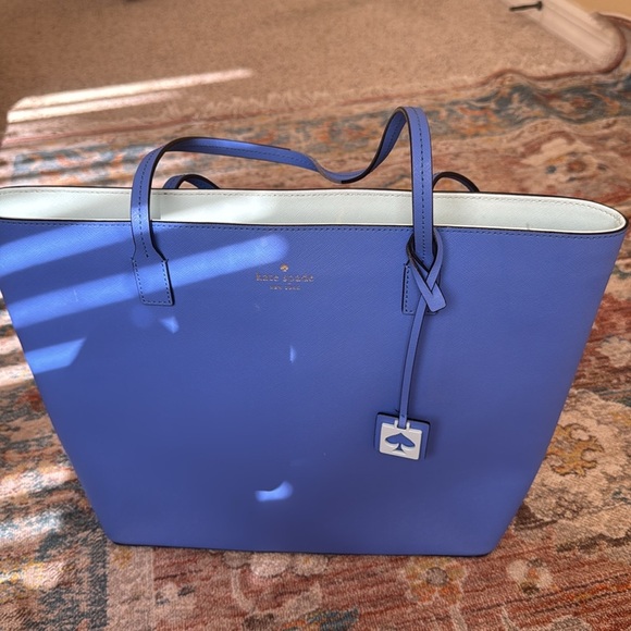 Kate Spade Blue Tote with Leather Finish and Gold Detail - Picture 4 of 5